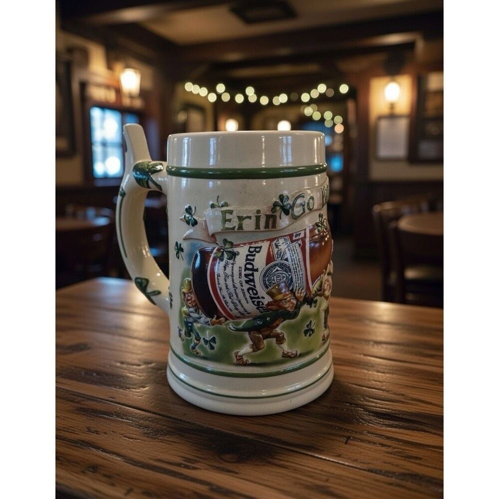 1998 Budweiser St. Patrick's Day "Erin Go Budweiser" Stein Mint Condition